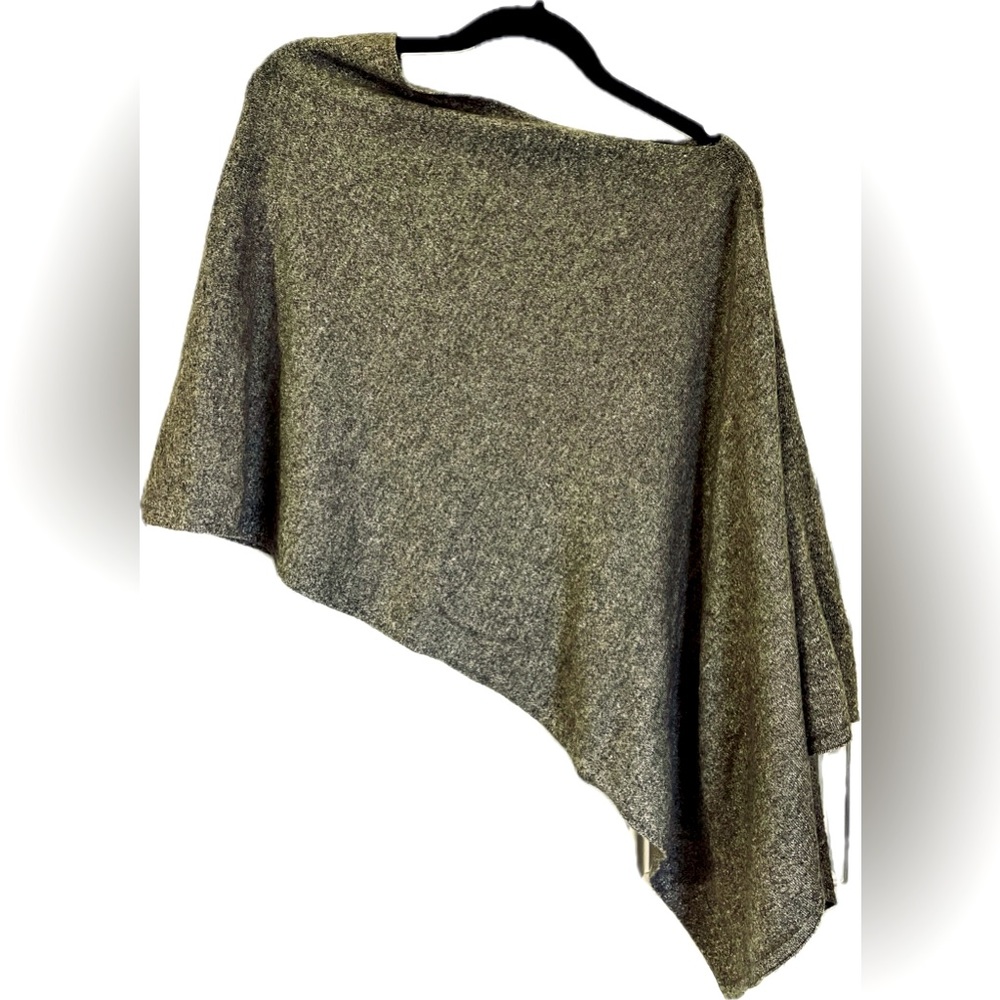 Gray Cashmere/Linen Dress Topper/Poncho